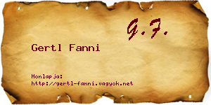 Gertl Fanni névjegykártya